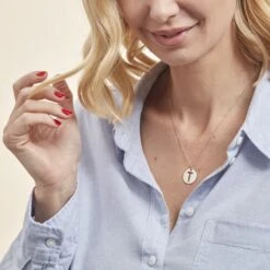 Pendentif Elio T Argent Blanc -Fanny Boutique FAPMBW0838 model0