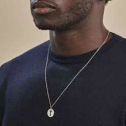 Pendentif Elio T Argent Blanc -Fanny Boutique FAPMBW0838 model1