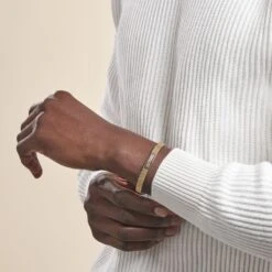 Bracelet Jonc Fermé Acier Blanc Et Plaqué Or Apollo -Fanny Boutique FIBHBW00A4 model0