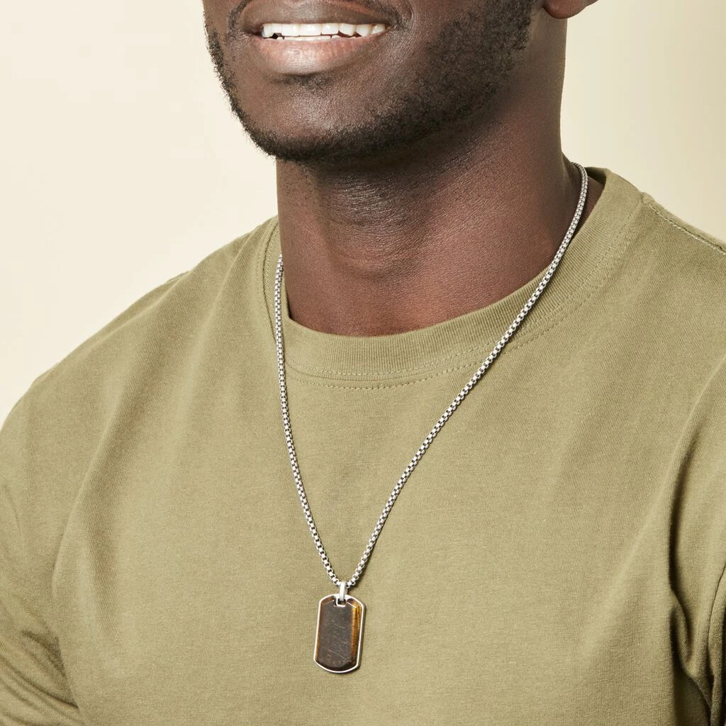 Collier Acier Vieillit Hakan œil De Tigre 6 Collier Acier Vieillit Hakan œil De Tigre – Image 4