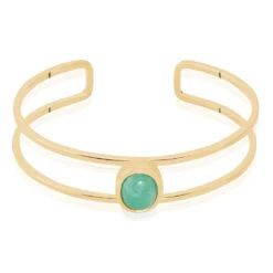Bracelet Jonc Veina Plaqué Or Jaune Aventurine