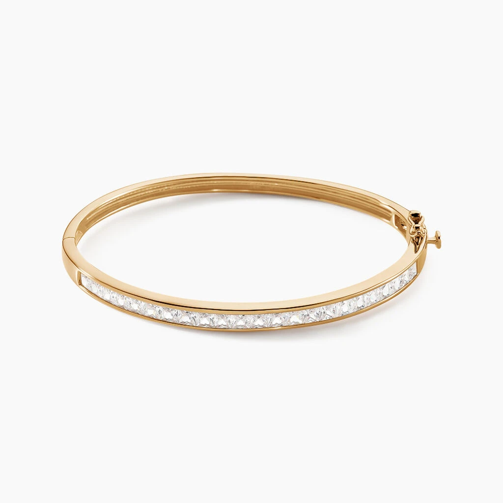 Bracelet Jonc Frieda Plaqué Or Jaune Oxyde De Zirconium 3 Bracelet Jonc Frieda Plaqué Or Jaune Oxyde De Zirconium