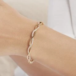 Bracelet Jonc Imae Plaqué Or Jaune Oxyde De Zirconium -Fanny Boutique FQBFJZW249 model1