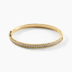 Bracelet Jonc Marie-baptistine Plaqué Or Jaune Oxyde De Zirconium