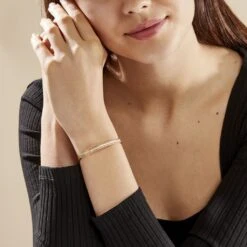 Bracelet Jonc Marie-baptistine Plaqué Or Jaune Oxyde De Zirconium -Fanny Boutique FQBFJZW331 model0