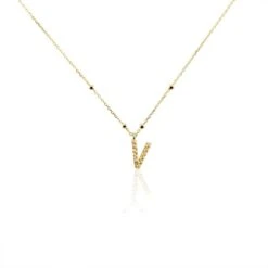 Collier Plaqué Or Jaune Lettra