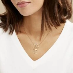 Collier Attrape Reves Plaque Or Jaune Pierre De Synthese 7 Collier Attrape Reves Plaque Or Jaune Pierre De Synthese -Fanny Boutique FQCFJXB121 model0