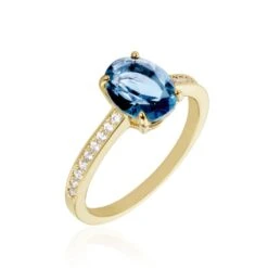 Bague Solitaire Nadau Plaqué Or Pierre Artificielle Oxyde