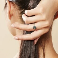 Bague Solitaire Nadau Plaqué Or Pierre Artificielle Oxyde 12 Bague Solitaire Nadau Plaqué Or Pierre Artificielle Oxyde -Fanny Boutique FQDFJL5001 model0