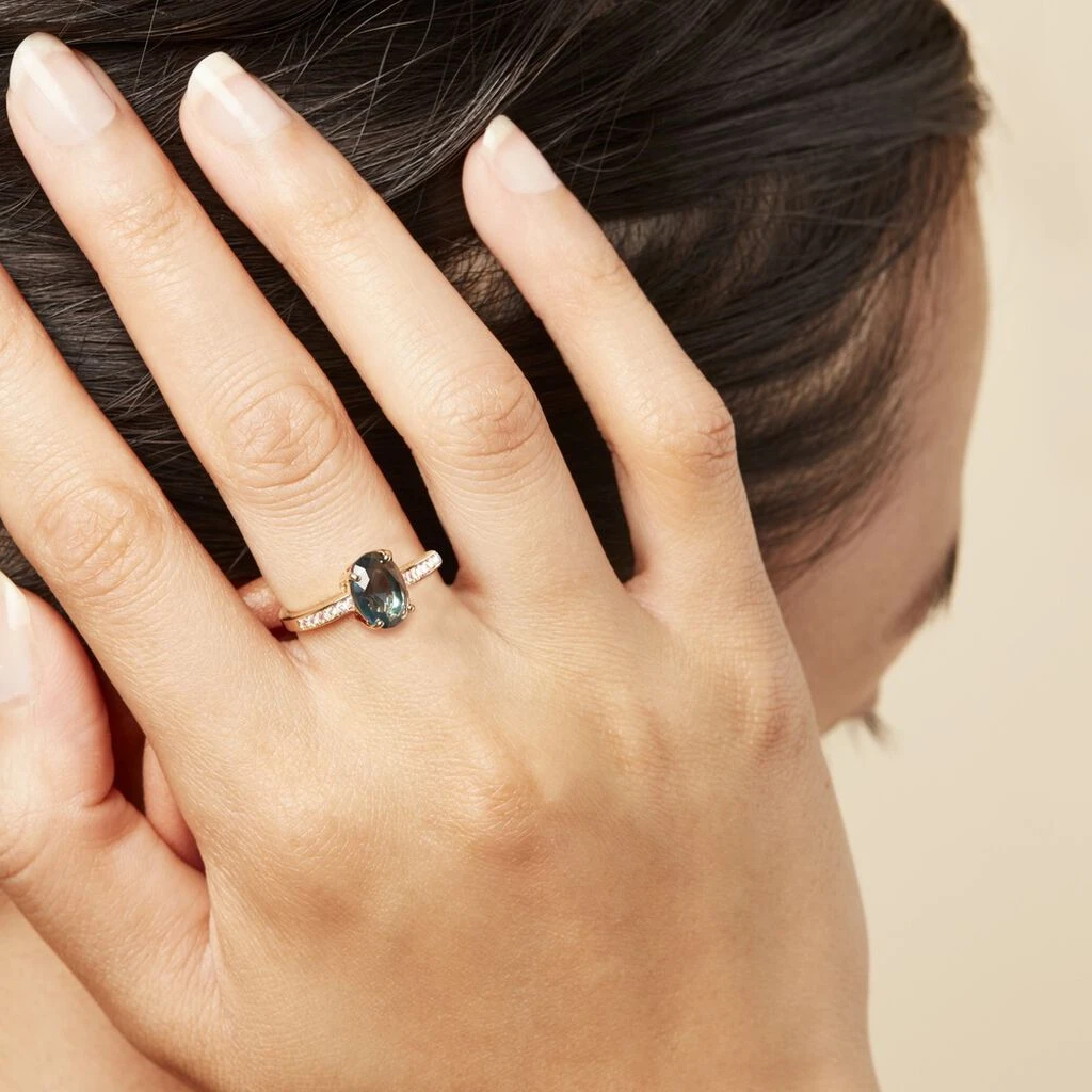 Bague Solitaire Nadau Plaqué Or Pierre Artificielle Oxyde 8 Bague Solitaire Nadau Plaqué Or Pierre Artificielle Oxyde – Image 6