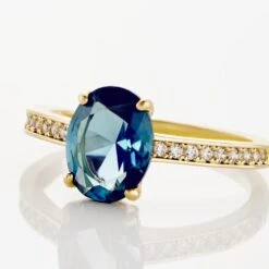 Bague Solitaire Nadau Plaqué Or Pierre Artificielle Oxyde 11 Bague Solitaire Nadau Plaqué Or Pierre Artificielle Oxyde -Fanny Boutique FQDFJL5001 view3