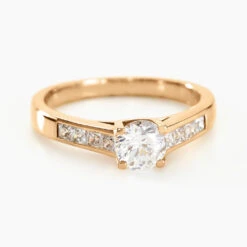 Bague Solitaire Stevie Plaqué Or Jaune Oxyde De Zirconium