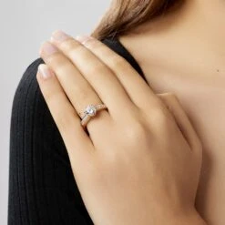 Bague Solitaire Stevie Plaqué Or Jaune Oxyde De Zirconium -Fanny Boutique FQDFJZW260 model1