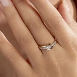 Bague Auberi Plaqué Or Jaune Oxyde De Zirconium -Fanny Boutique FQDFJZW267 model1