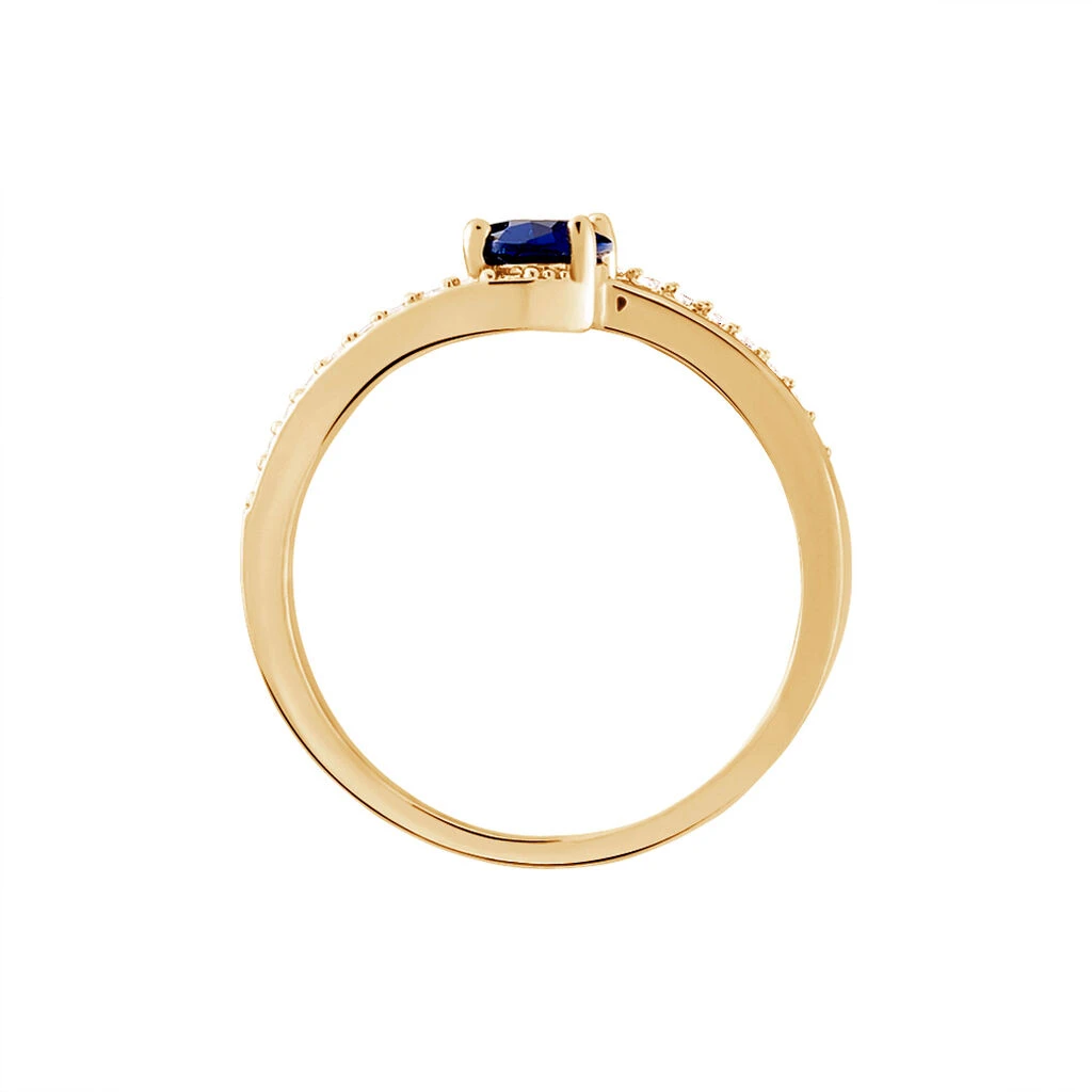 Bague Tyana Plaqué Or Jaune Pierre De Synthese Et Oxyde De Zirconium 5 Bague Tyana Plaqué Or Jaune Pierre De Synthese Et Oxyde De Zirconium – Image 3