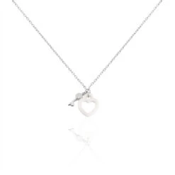 Collier Evelie Argent Blanc Céramique Et Oxyde De Zirconium