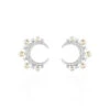 Boucles D'oreilles Puces Moon Argent Perle D'imitation Et Oxyde